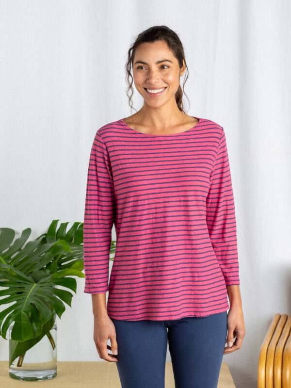 3/4 Slv Boatneck Top – Cut Loose