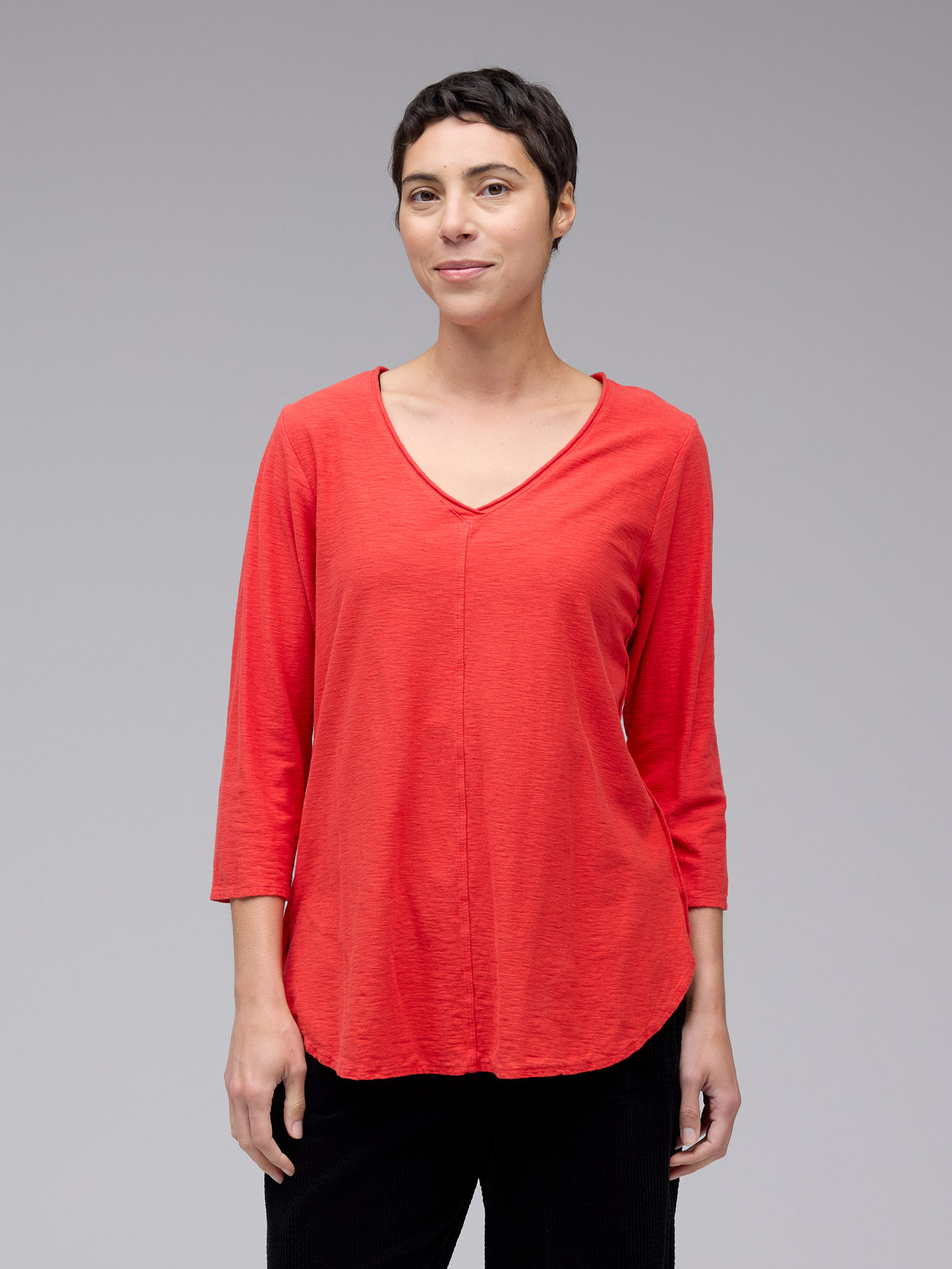 3/4 Slv V-Neck Top