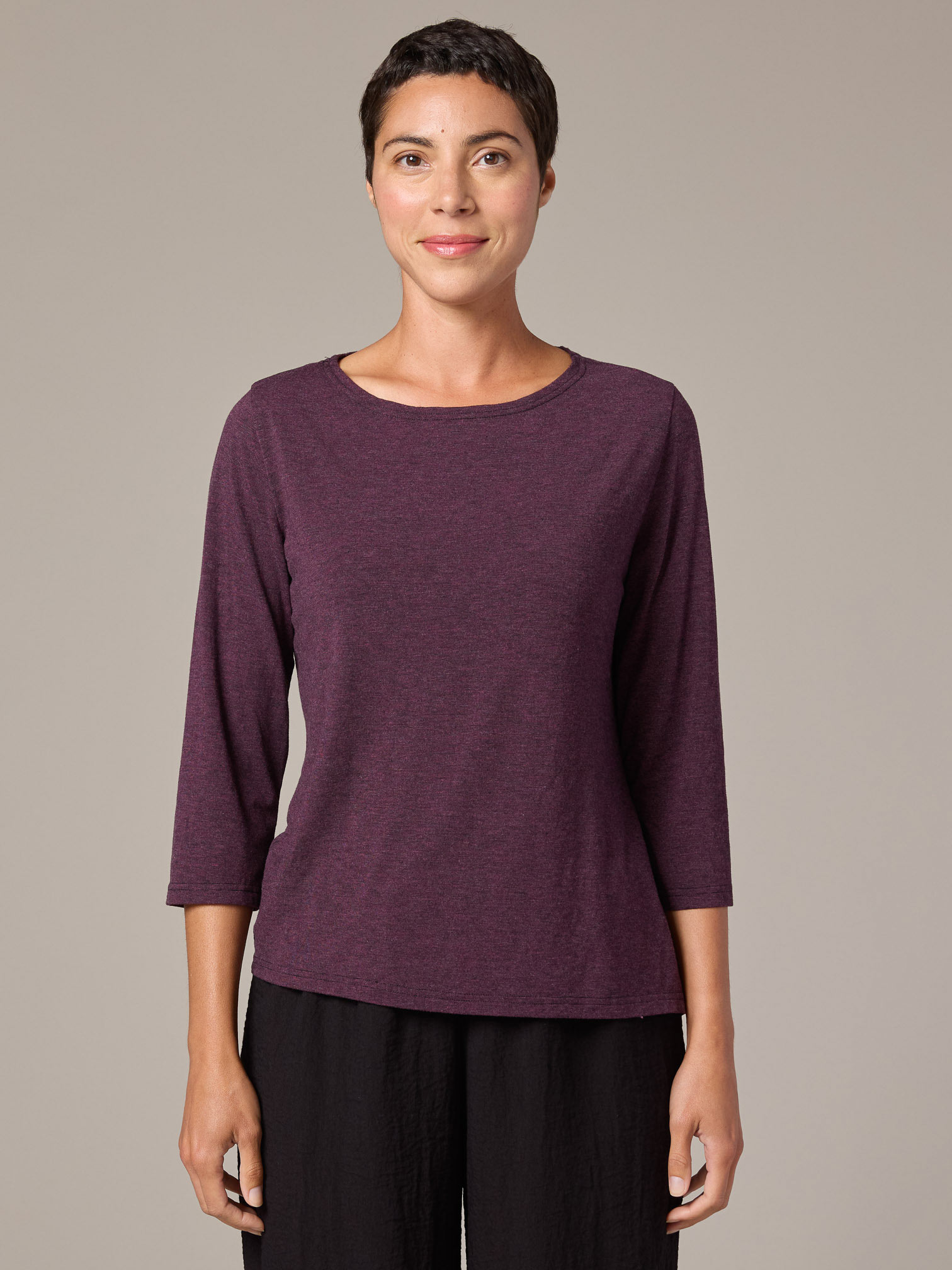 3/4 Slv Boatneck Top