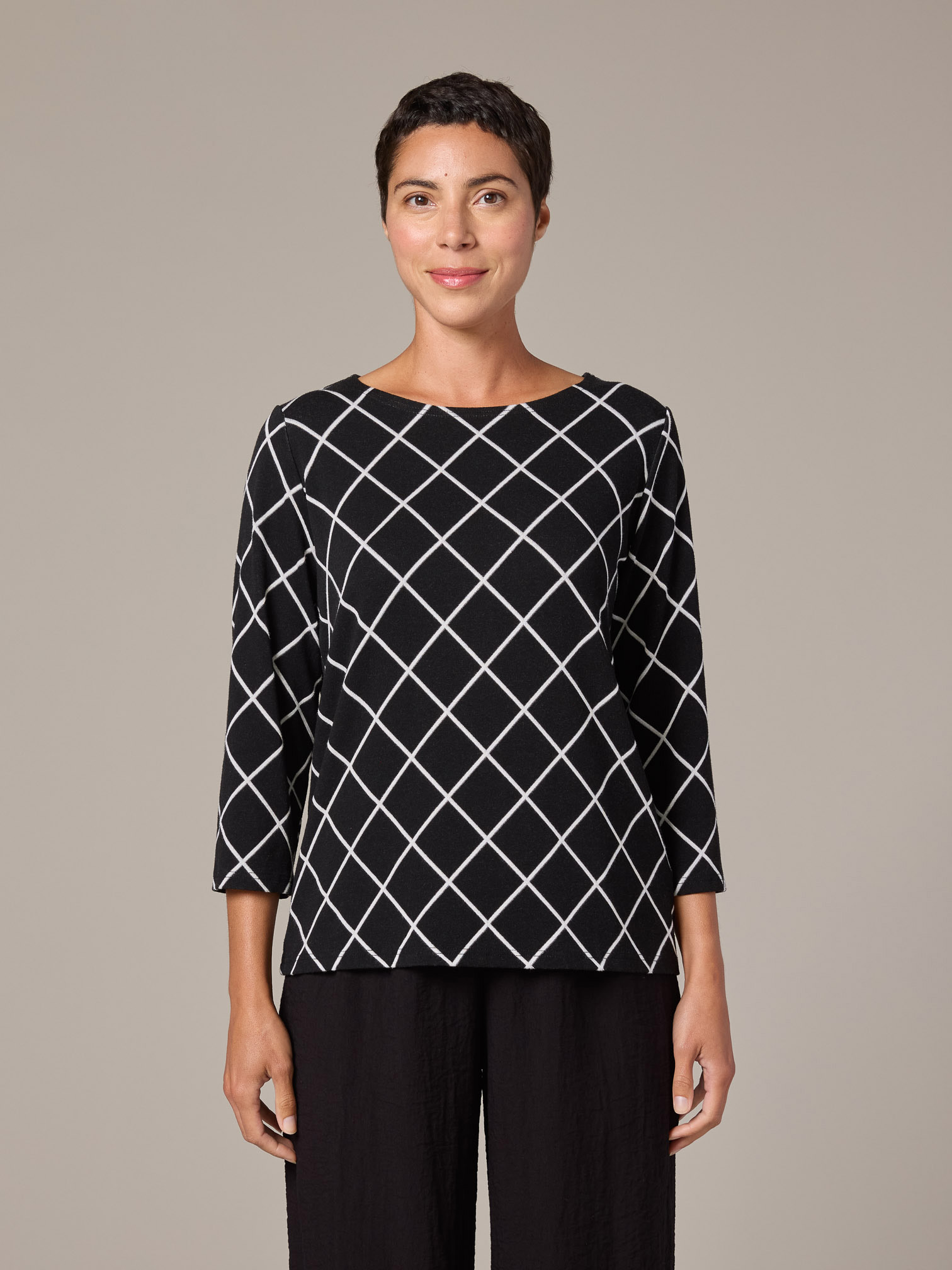 3/4 Slv Boatneck Top