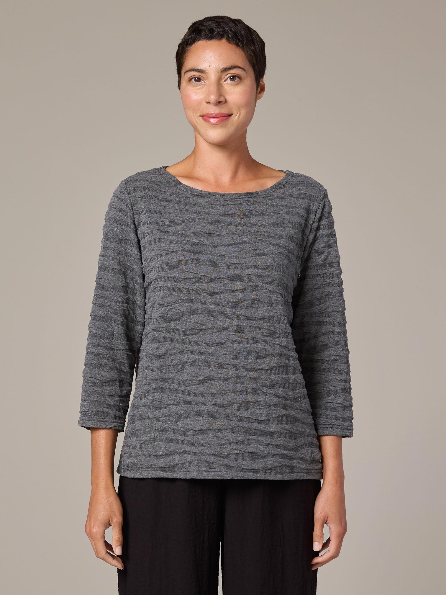 3/4 Slv Boatneck Top