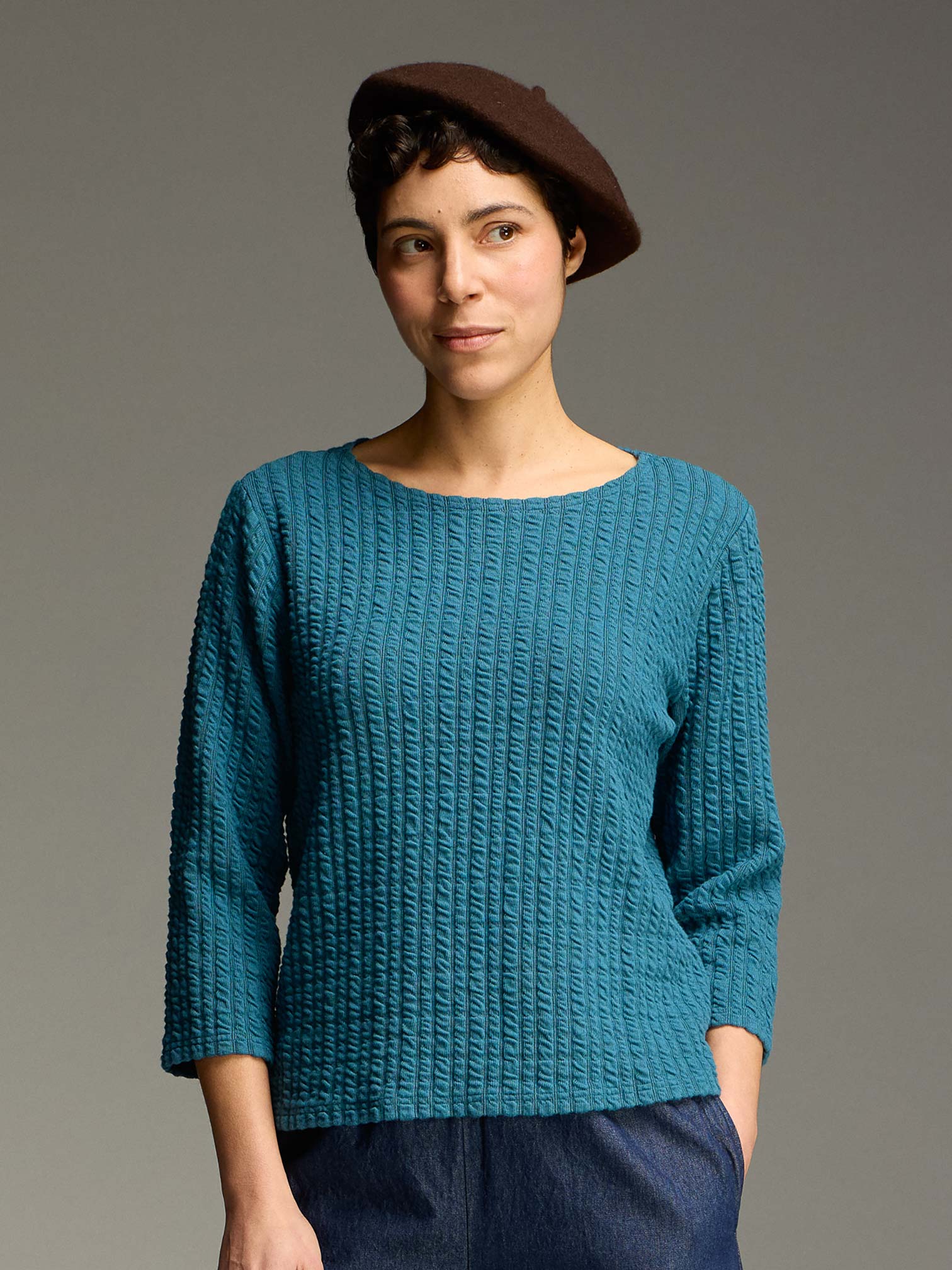 3/4 Slv Boatneck Tee