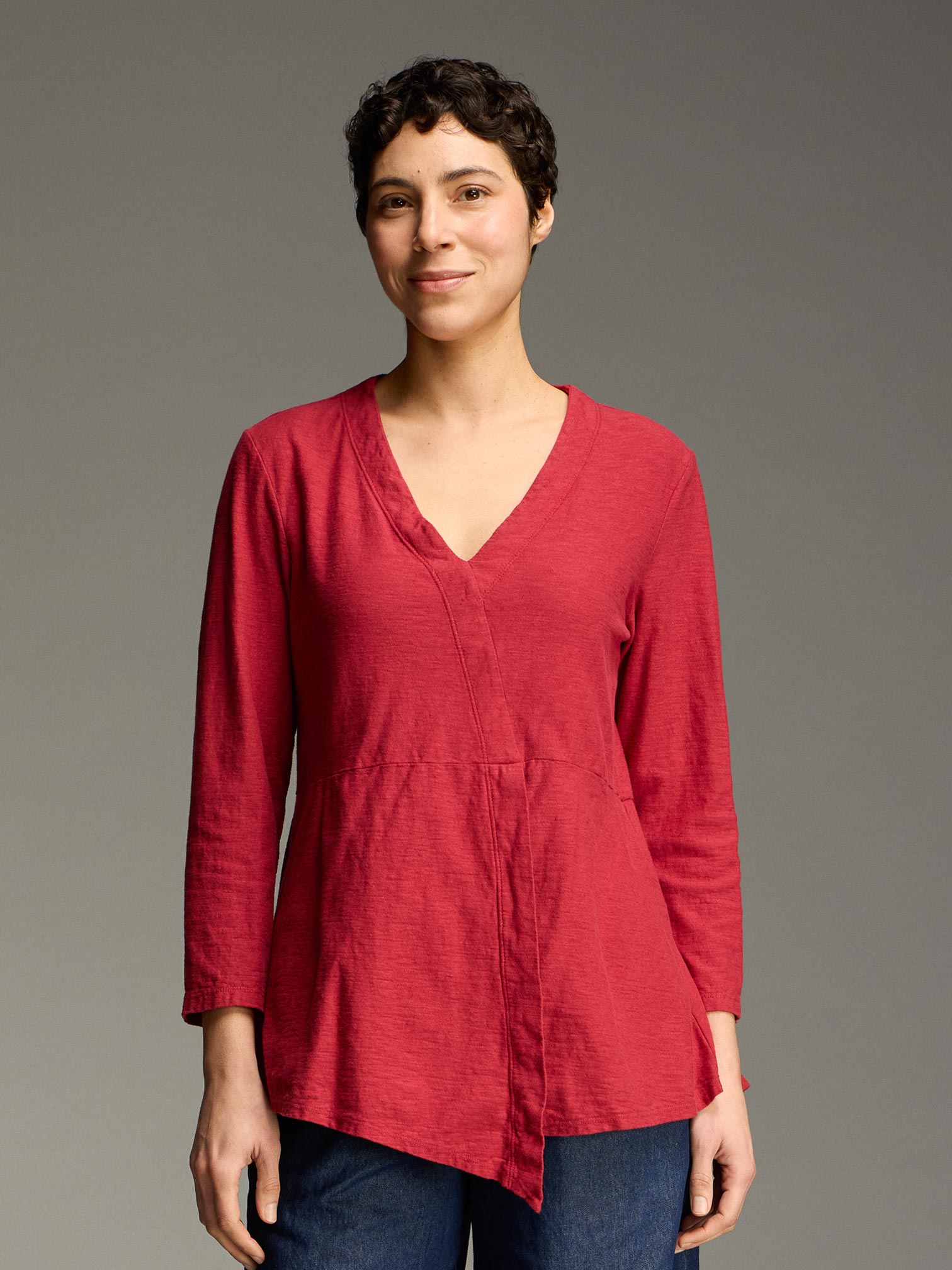3/4 Slv Wrap Top