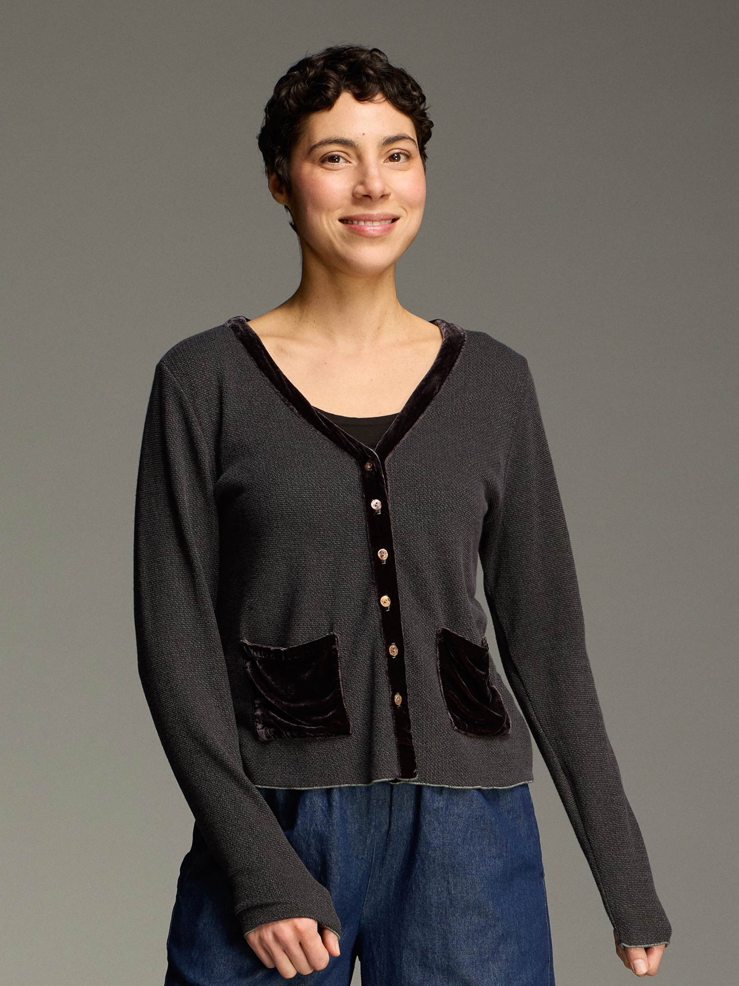Crop Pkt Cardi