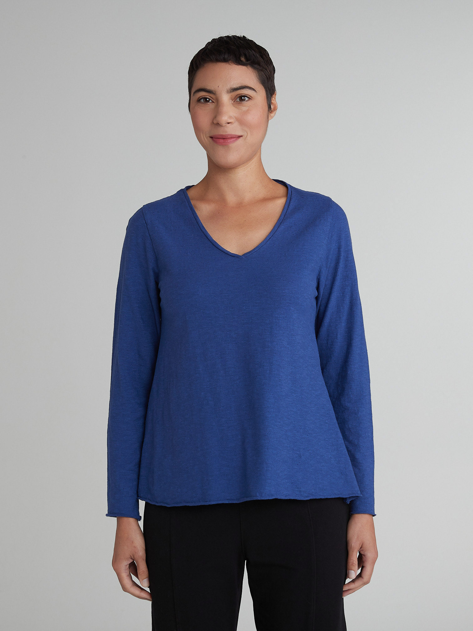 L/S V-Neck Aline Top