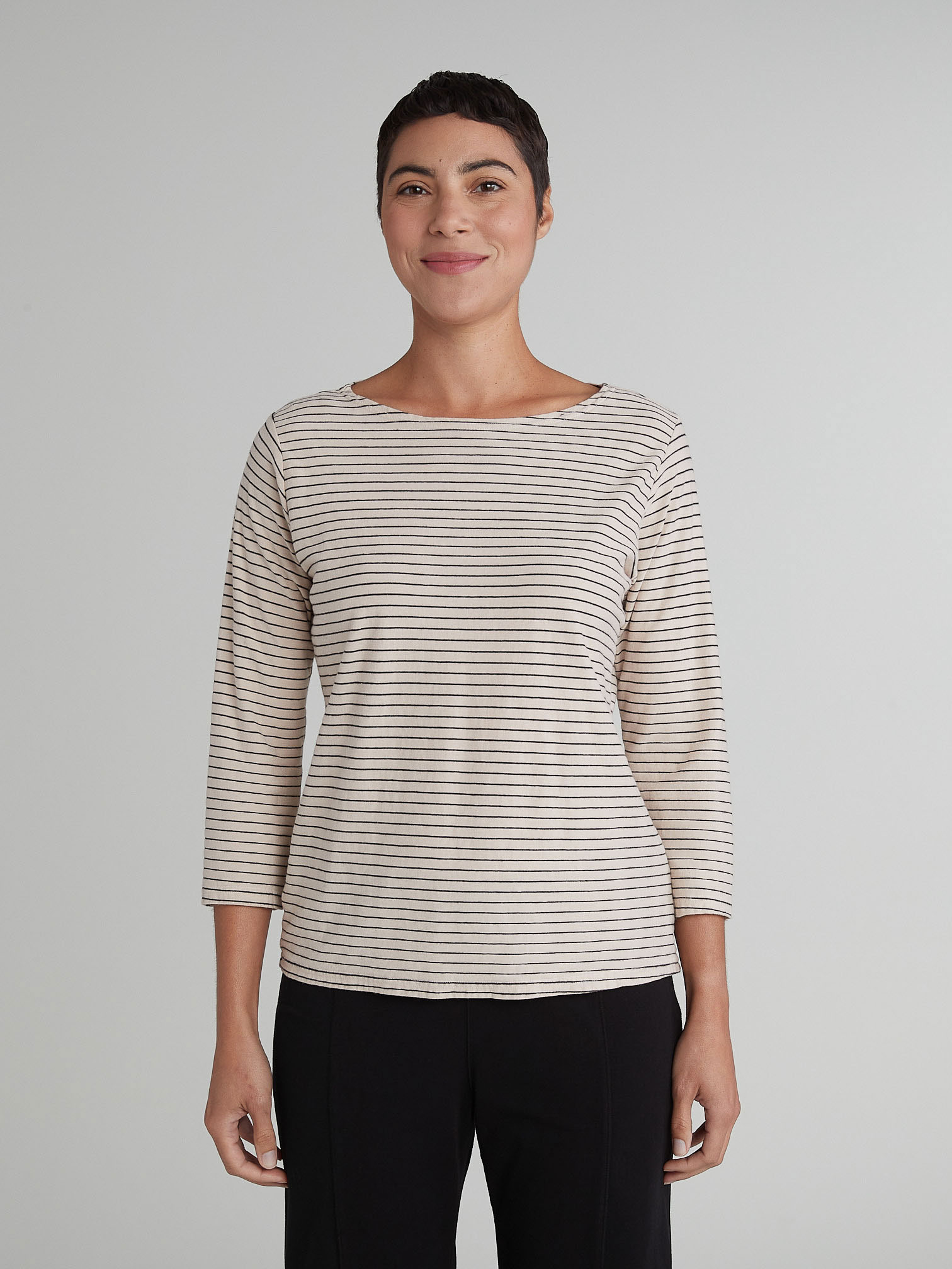 3/4 Slv Boatneck Top