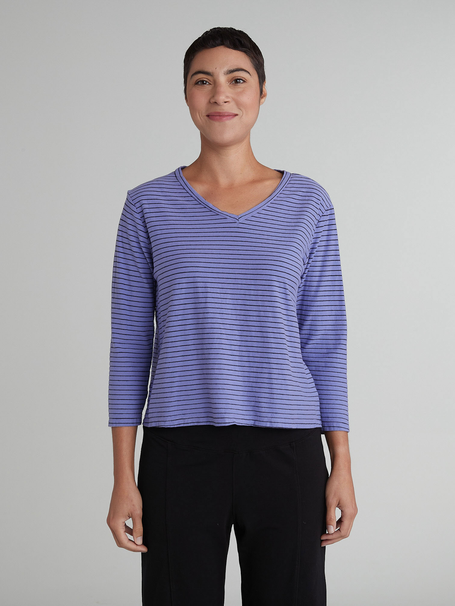 3/4 Slv V-Neck Top